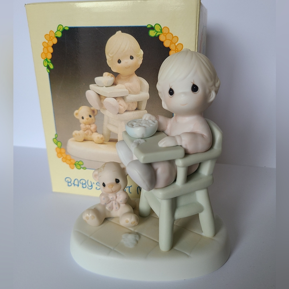 Precious Moments Baby Nursery First Meal Porcelain Collectible Figurine